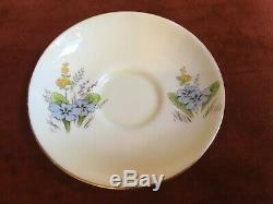 Paragon 1933-34 Blue Flower Handle Floral Tea Cup And Saucer China