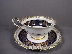 Paragon Cup & Saucer Cobalt & Gold Gilt Floral Center Vintage England 5.5