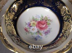 Paragon Cup & Saucer Cobalt & Gold Gilt Floral Center Vintage England 5.5