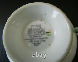 Paragon Daffodils & Tulips on Black Tea Cup and Saucer Set Narcissus. England