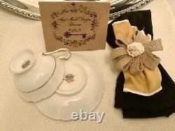 Paragon Double Warrant Yellow Tea Cup Saucer With White Rose