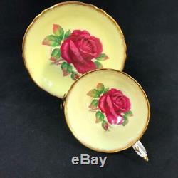 Paragon England Johnson Signed Red Floating Rose Cup Saucer A1439/2