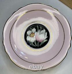 Paragon Fine Bone China England Double Warrant Tulip Daffodil Teacup Saucer Pink