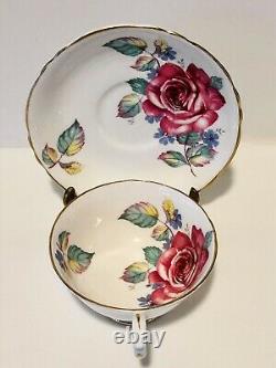 Paragon Floating Cabbage Rose Tea Cup & Saucer C. 1960-63