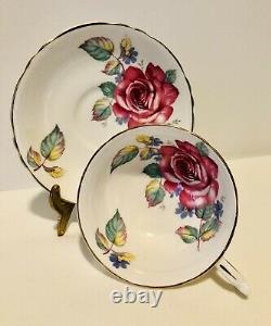 Paragon Floating Cabbage Rose Tea Cup & Saucer C. 1960-63