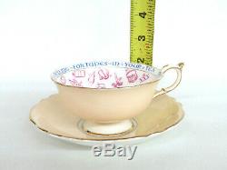 Paragon Fortune Telling Peach Tasseography Set of Tea Cup and Saucer 869B