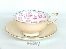 Paragon Fortune Telling Peach Tasseography Set of Tea Cup and Saucer 869B