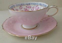 Paragon Fortune Telling Tasseography Set of 6 Tea Cups and Saucers Pastel Colors