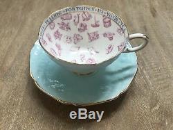 Paragon Fortune Telling Tea Cup & Saucer Rare Robins Egg Blue