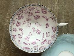 Paragon Fortune Telling Tea Cup & Saucer Rare Robins Egg Blue
