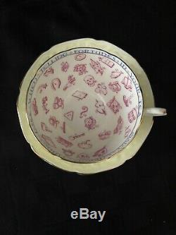 Paragon Fortune Telling Tea Cup Saucer Yellow Psychic Reading