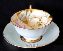 Paragon Heavy Gold Pansies Pansy Teacup & Saucer Set Vintage Antique Fine China