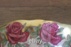 Paragon Johnson Cabbage Rose Garland Tea cup Teacup Saucer gold pink red