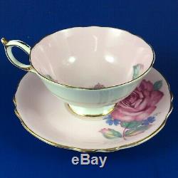 Paragon Pink Cabbage Rose Fine Bone China Tea Cup And Saucer