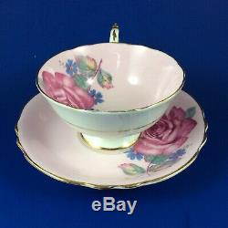Paragon Pink Cabbage Rose Fine Bone China Tea Cup And Saucer