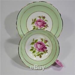 Paragon Pink Rose Handle Tea Cup and Saucer Set