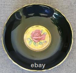 Paragon RARE! Antique Teacup & Saucer Heavy Gold with HUGE Floating Cabbage Rose