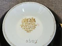 Paragon RARE! Antique Teacup & Saucer Heavy Gold with HUGE Floating Cabbage Rose