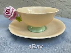 Paragon Rare Gorgeous Rose Handled Teacup & Saucer Made In England