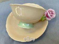 Paragon Rare Gorgeous Rose Handled Teacup & Saucer Made In England