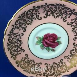Paragon Red Cabbage Rose Fine Bone China Tea Cup And Saucer