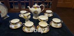 Paragon Spring Melody Fine Bone China Teapot Tea Cups Saucer Set H. M Queen