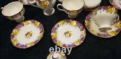 Paragon Spring Melody Fine Bone China Teapot Tea Cups Saucer Set H. M Queen