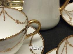 Paragon Star China Tea Set Cups Saucers Heavily Gilded Swags Jewelled Design