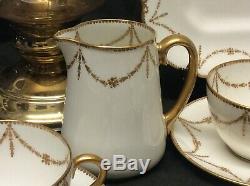 Paragon Star China Tea Set Cups Saucers Heavily Gilded Swags Jewelled Design