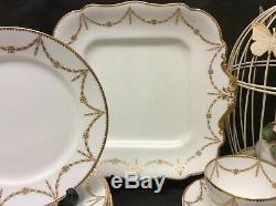 Paragon Star China Tea Set Cups Saucers Heavily Gilded Swags Jewelled Design