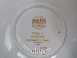 Paragon Tea Cup Saucer 1954 British Empire Commonwealth Games Double Warrant EUC