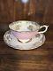 Paragon Tea Cup & Saucer Mottled Pink And Gold Flower Double Stamped