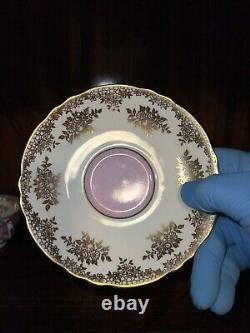 Paragon Tea Cup & Saucer Mottled Pink And Gold Flower Double Stamped