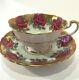 Paragon Tea Cup And Saucer, Red Roses On Gold Border, Scalloped, Heavy Gold, 1952
