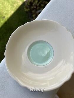 Paragon Teacup & Saucer Pastel Green Butterfly Handle Handpainted Bone China VTG