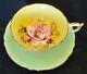 Paragon Teacup & Saucer Set With Huge Floating Cabbage Rose Super Rare Antique