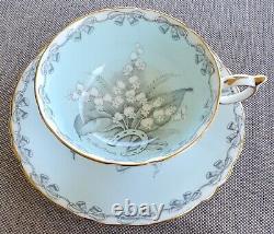 Paragon To The Bride Antique Teacup & Saucer Set Lily Of The Valley Cyan Blue