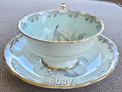 Paragon To The Bride Antique Teacup & Saucer Set Lily Of The Valley Cyan Blue