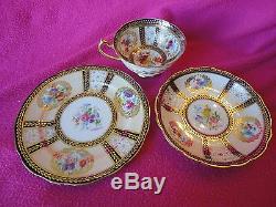 Paragon Trio Teacup & Saucer Set Reproduction of Service For Queen Mary Signed 1