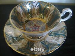 Paragon Turquoise Panel Pyschedelic Tea Cup And Saucer