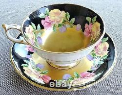 Paragon Vintage Teacup & Saucer Set Heavy Gold Sweet Pea Floral Antique