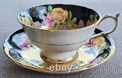 Paragon Vintage Teacup & Saucer Set Heavy Gold Sweet Pea Floral Antique