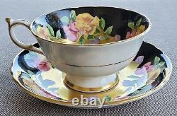 Paragon Vintage Teacup & Saucer Set Heavy Gold Sweet Pea Floral Antique