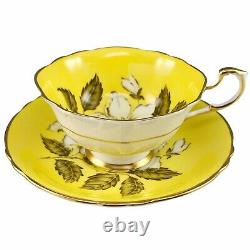 Paragon Yellow Wild Rose Tea Cup Saucer Teacup Bone China England A401 Vintage