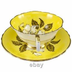 Paragon Yellow Wild Rose Tea Cup Saucer Teacup Bone China England A401 Vintage