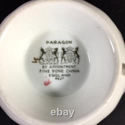 Paragon blue orchid teacup and saucer double warrant mark cup iris England J