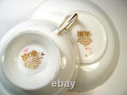 Paragon tea cup and saucer ORCHID Double Warrant, Mint Condition