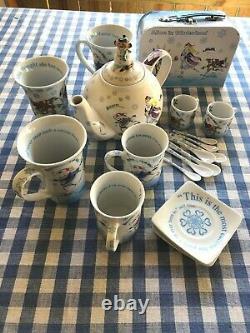 Paul Cardew Designs Alice In Wonderland Ceramic Teapot Teaset Teacups Saucer