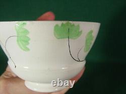 Peafowl Tea Cup & Saucer Early 19thc. Teabowl Staffordshire Pottery Spongeware