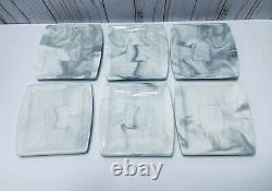 Porcelain Malacasa Gray/White Marbled Toned 6 Teacups + 6 Saucers Full Set Of 12